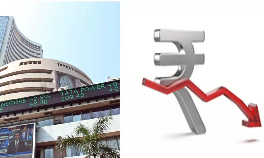 Markets start weak on new years day; Rupee falls