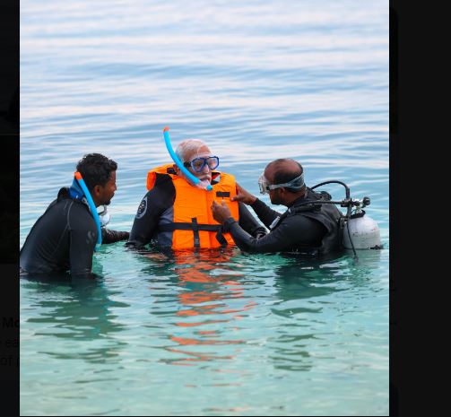 PM Modi shares pics of his snorkelling adventures in Lakshadweep PM Modi shares pics of his snorkelling adventures in Lakshadweep