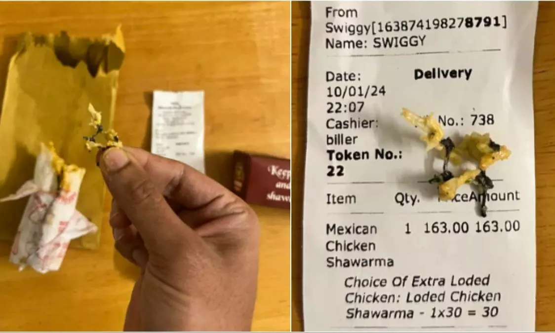 B’luru man finds metal piece in shawarma; Swiggy offers Rs 50 refund