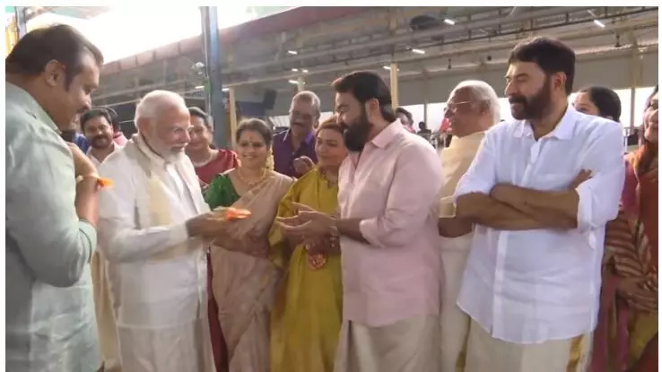 Bhagya Sureshs wedding: PM Modi gifts Mammootty, Mohanlal, and others