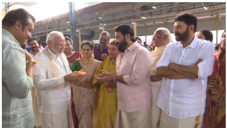 Bhagya Sureshs wedding: PM Modi gifts Mammootty, Mohanlal, and others