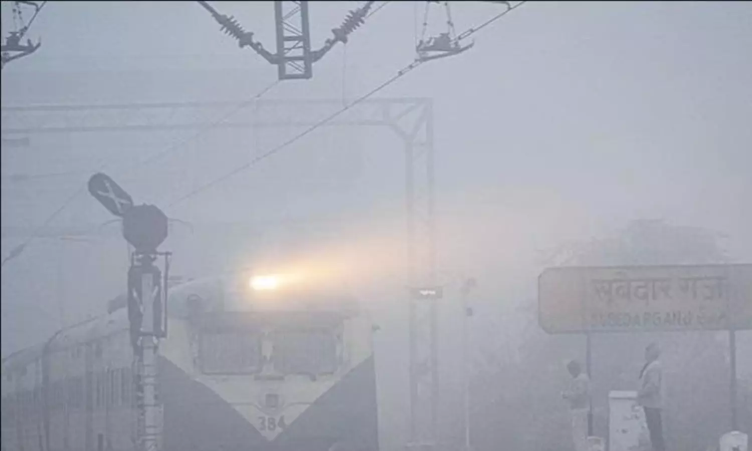 Dense fog in parts of north India; visibility 0 metres in places.