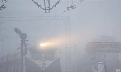 Dense fog in parts of north India; visibility 0 metres in places.