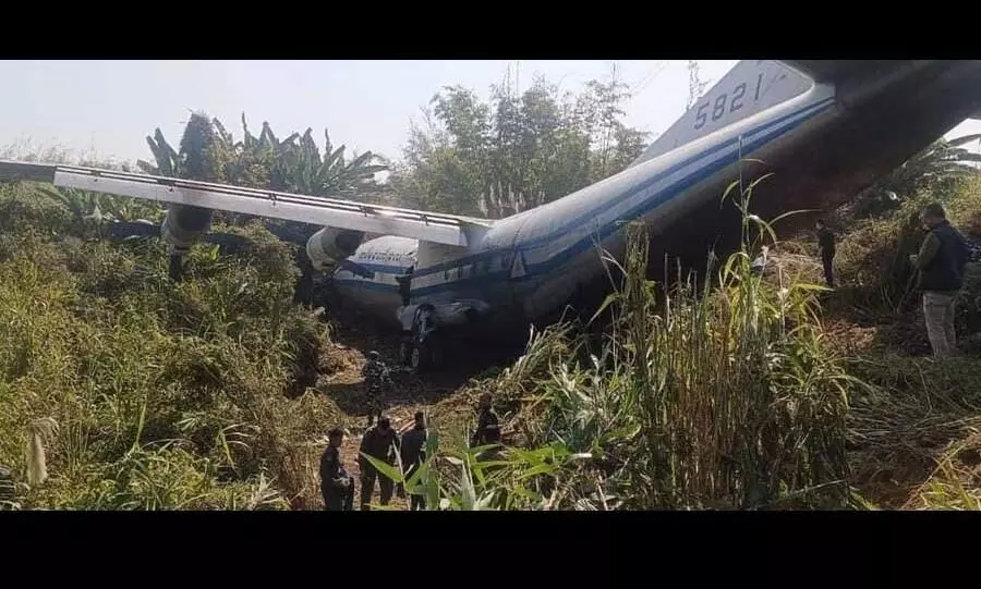 Myanmar military aircraft skids at Mizoram runway, 8 crew injured
