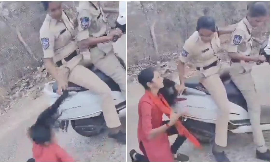 Policewoman drags girl student by hair in Hyd protest; sparks outrage