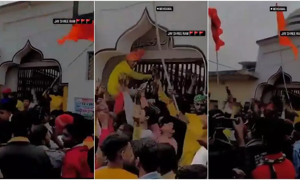11 arrested in connection with hosting saffron flag atop Begum Shahi Masjid 11 arrested in connection with hosting saffron flag atop Begum Shahi Masjid