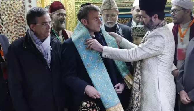 President Macron engages in Qawwali experience at Nizamuddin Dargah