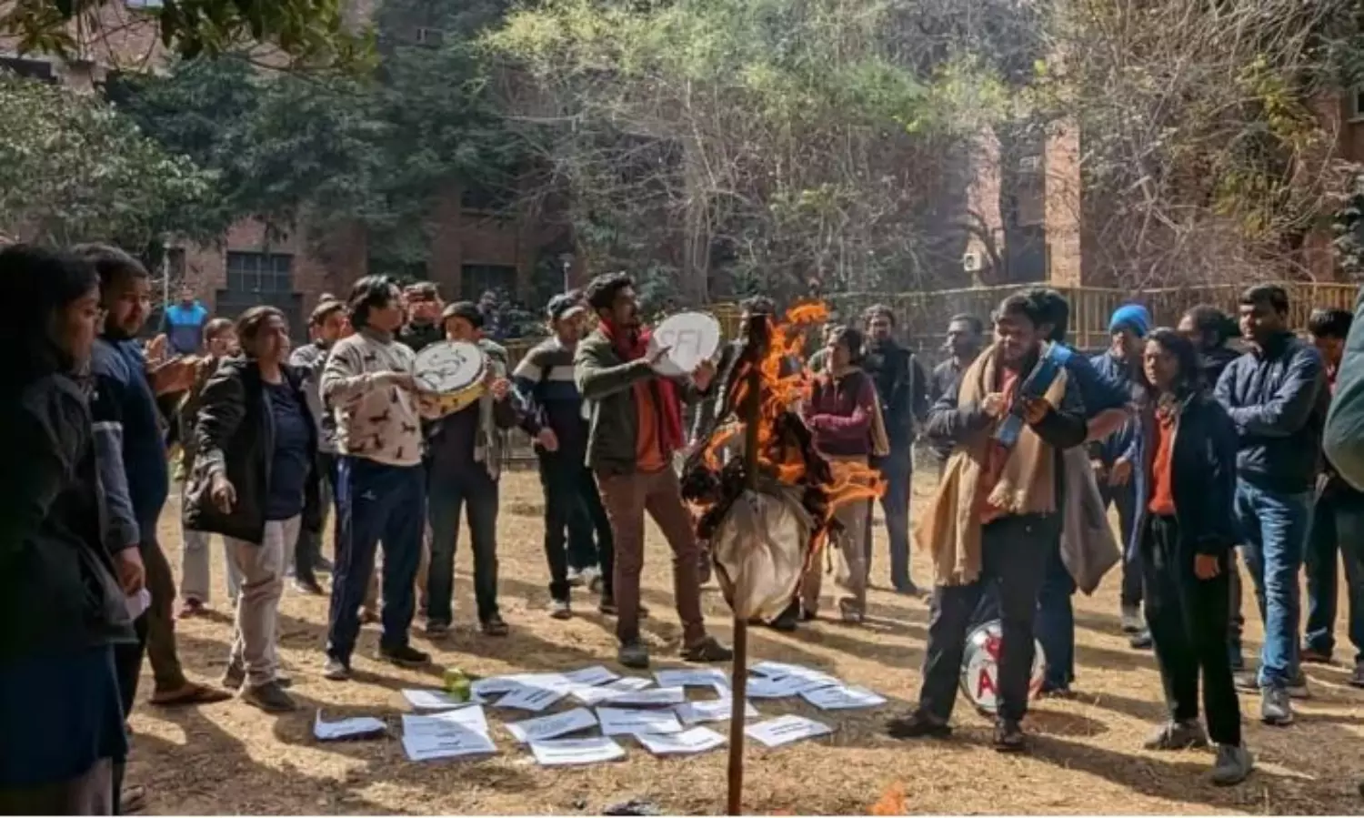 JNU students protests Kerala Story maker’s new movie on Naxals