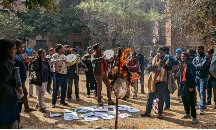 JNU students protests Kerala Story maker’s new movie on Naxals