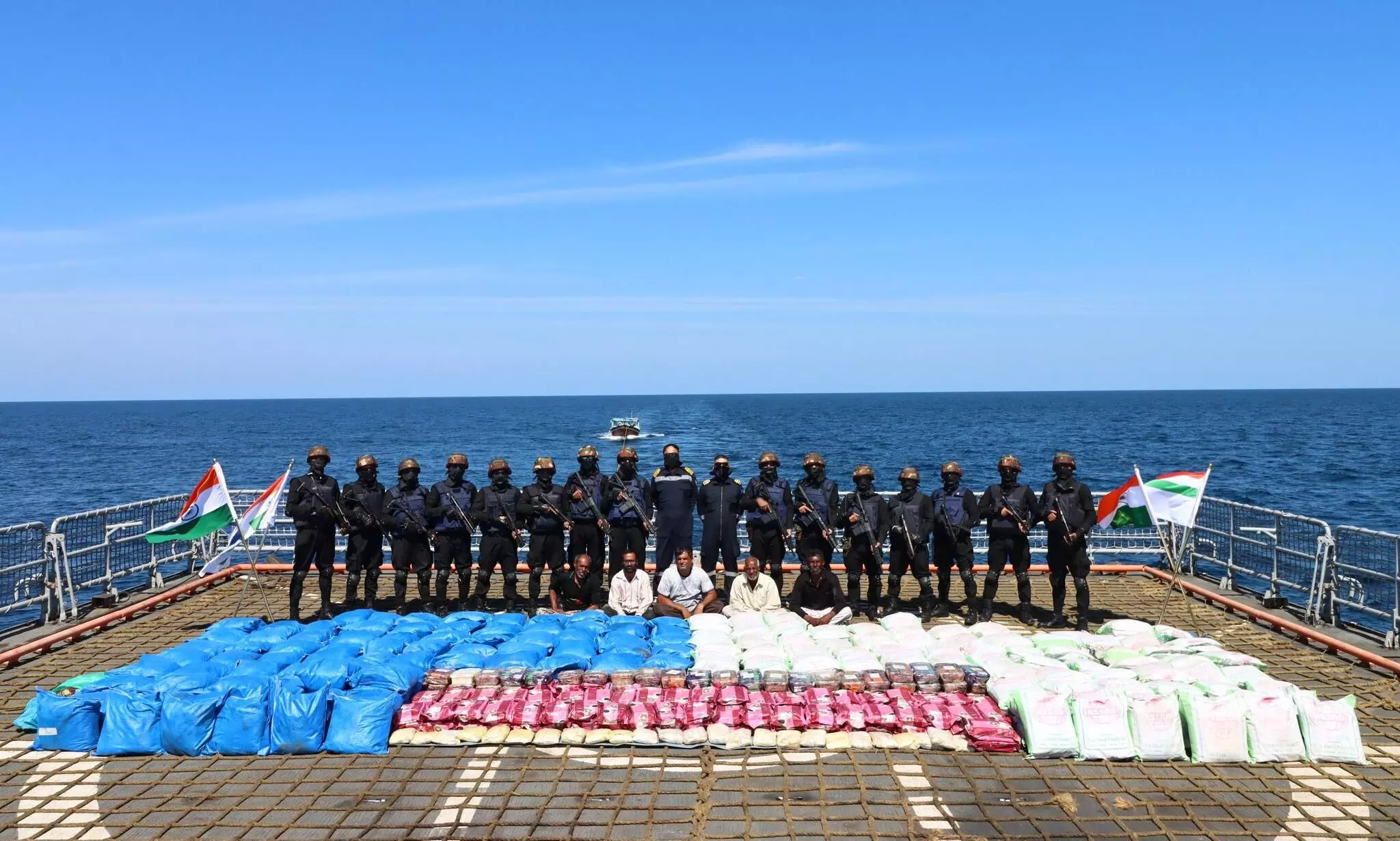 Massive drug haul seized off Gujarat coast in joint naval operation