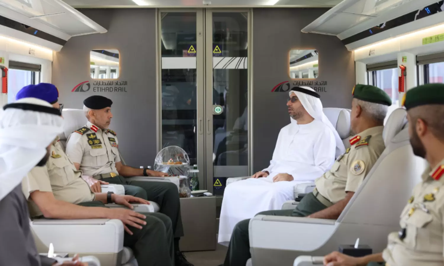 Etihad Rail, Sheikh Ahmed bin Tahnoun rides Abu Dhabi – Dubai passenger train prototype