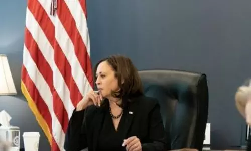 In meeting with Israeli war cabinet member, Kamala Harris urges ceasefire
