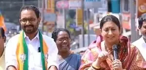 Smriti Irani holds roadshow in Wayanad, a day after Rahul Gandhis nomination