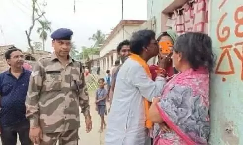 Bengal BJP MP kisses women during poll campaign causing controversy
