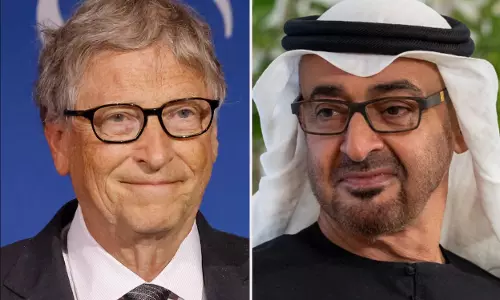 President Sheikh Mohamed discusses disease eradication solutions with Bill Gates