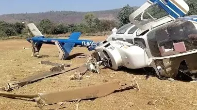 Helicopter heading to pick up Shiv Sena leader crashes in Maharashtra