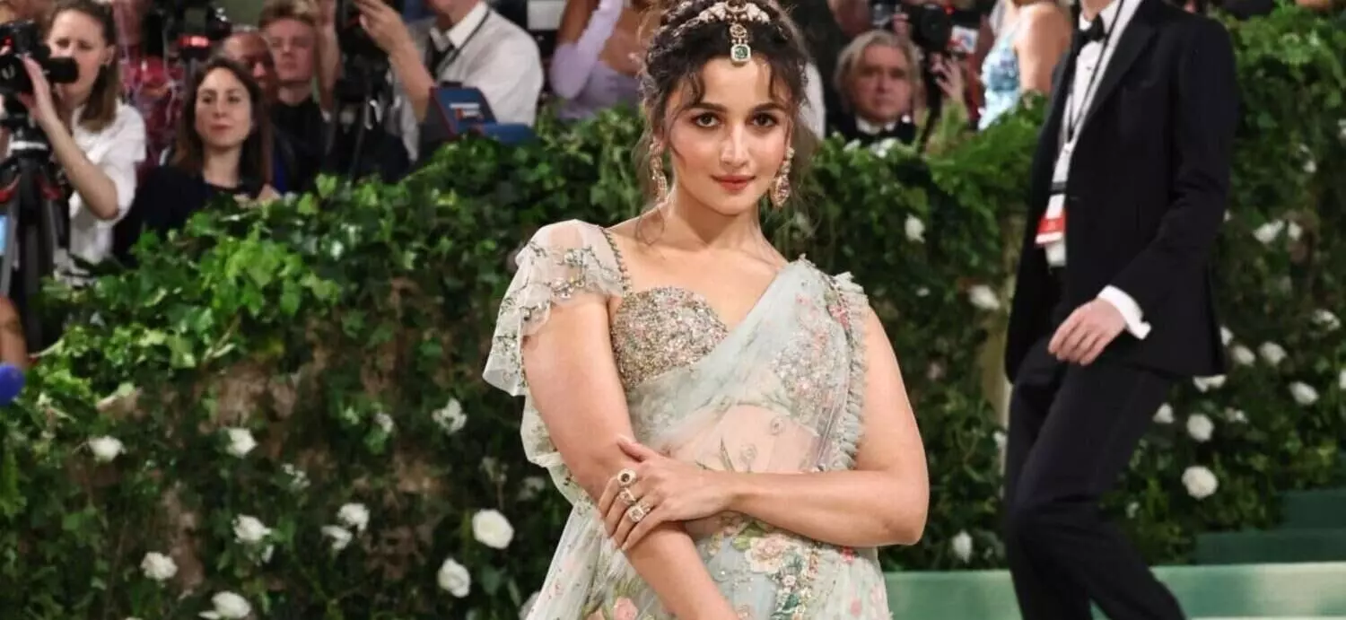 Alia Bhatt flaunts floral Sabyasachi saree at Met Gala 2024