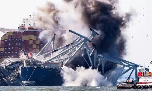 Before hitting Baltimore Bridge, ship with Indian crew had two power outages