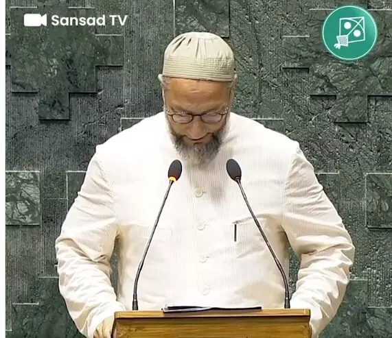Owaisi invokes Palestine in solidarity with war-torn people during oath in Parliament