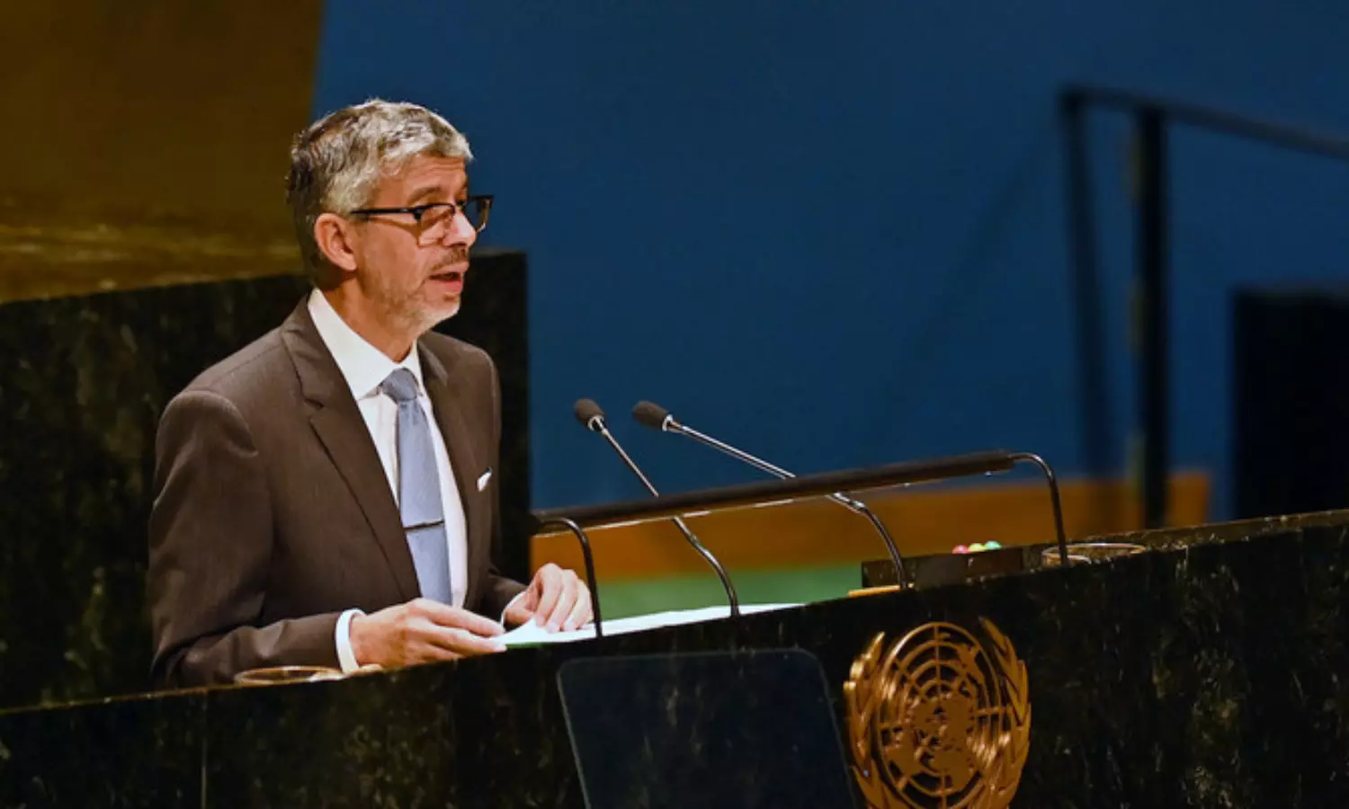 Saudi Envoy Abdulaziz Alwasil criticizes UNs inaction on Israel, citing selfish political interests