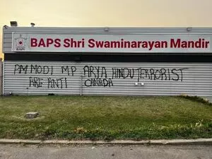 Another Hindu temple vandalized in Canada