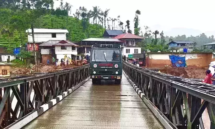 Army successfully opens Bailey Bridge in Wayanad for disaster rescue