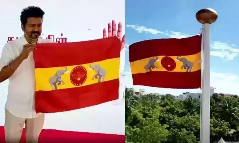 Actor Vijay launches his partys flag and anthem