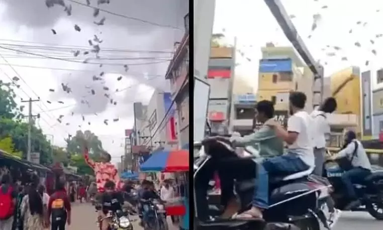 YouTuber booked for throwing money in air on Hyderabad streets