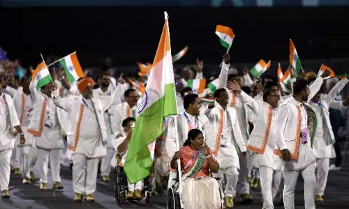 Indian team led by Sumit, Bhagyashri for Paralympics opening ceremony