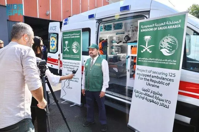 KSrelief delivers 25 ambulances to Ukraines Health Ministry