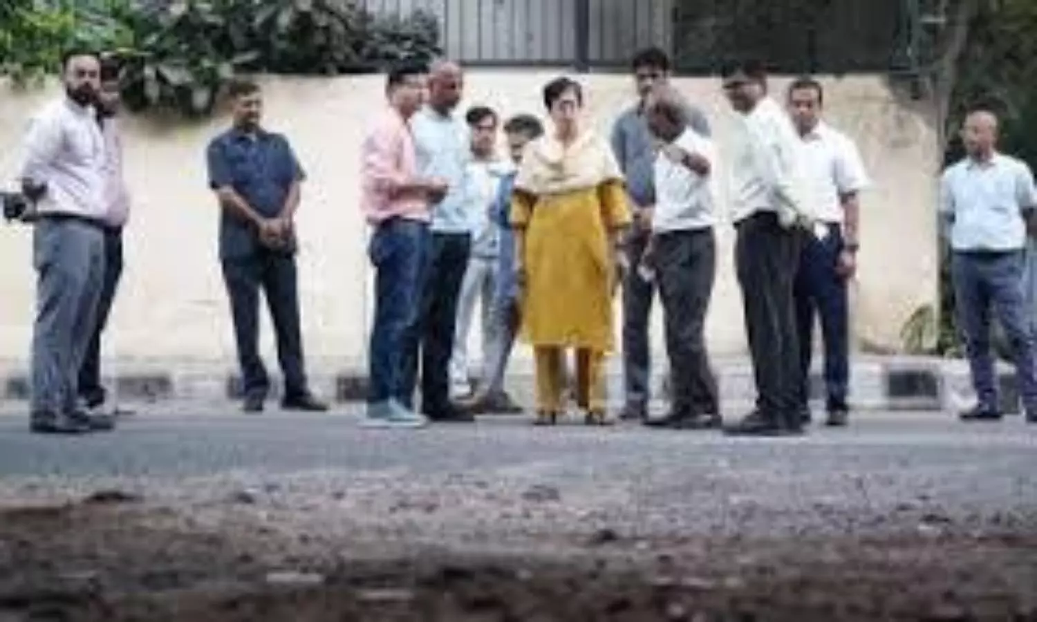 CM Atishi inspects roads for a pothole-free Delhi.