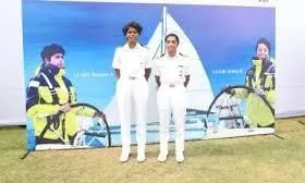 Two women Navy officers set sail for an 8-month journey around the world