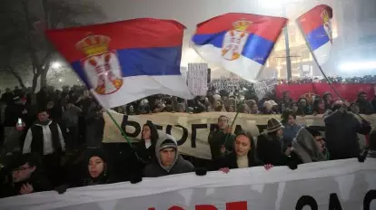 Serbia’s New Year celebrations turn into massive anti-govt protest