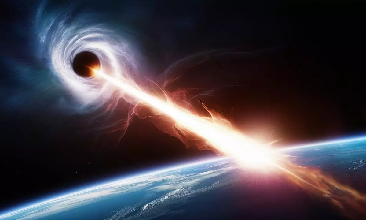 Black hole detected firing powerful beam of energy towards Earth