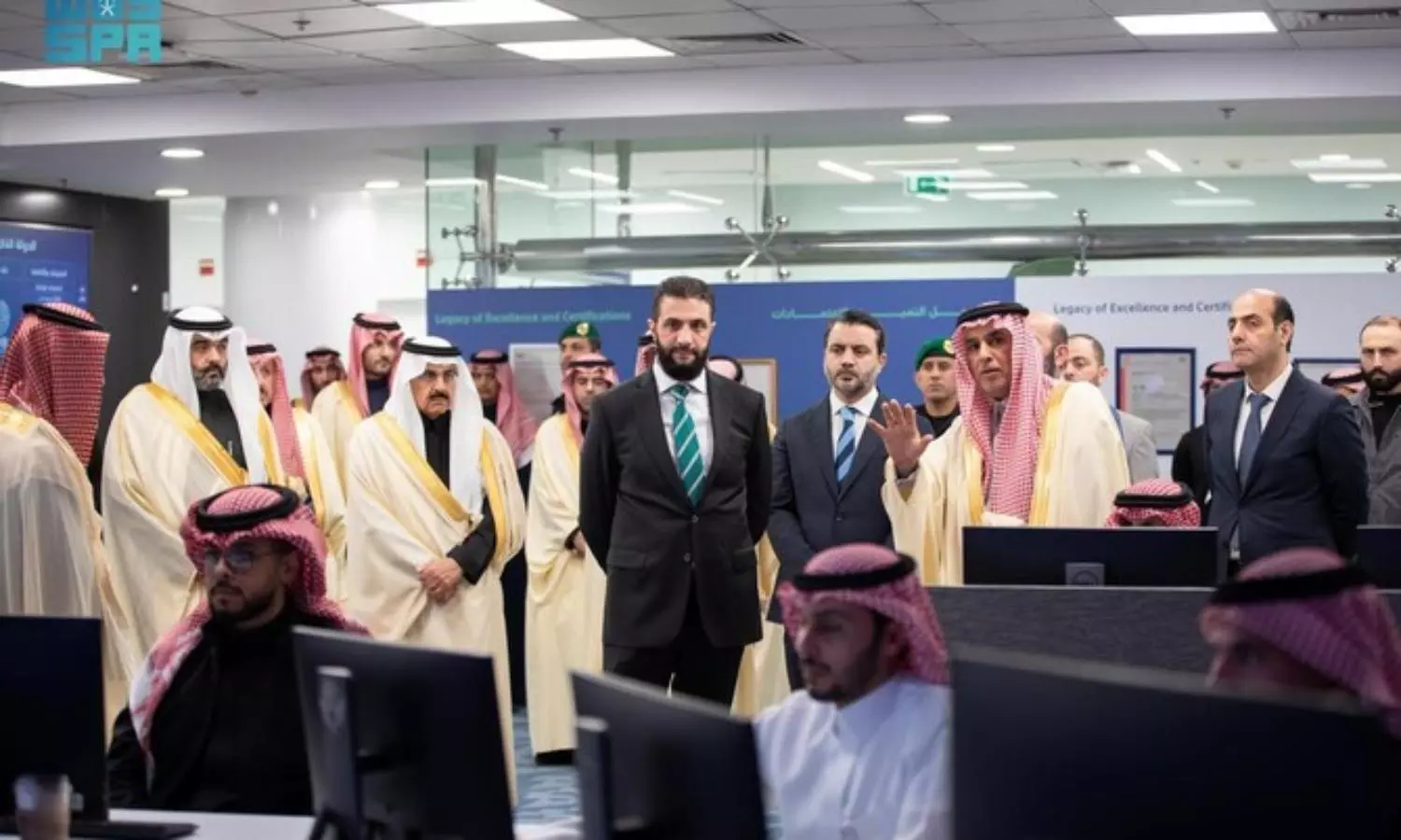 Syrian interim president Ahmad Al-Sharaa visits SDAIA headquarters in Riyadh