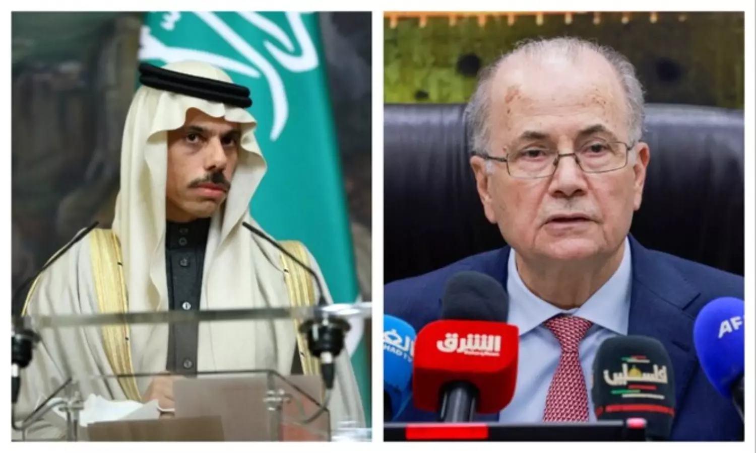Saudi FM discusses Palestine developments with PM Mohammad Mustafa