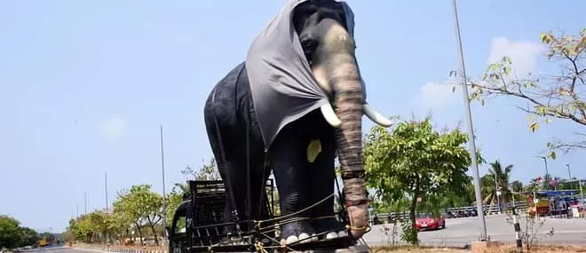 Parvati Nair, PETA gift mechanical elephant to temple in Kerala