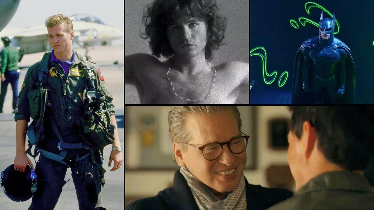 Val Kilmer in stills from ‘Top Gun’, ‘The Doors’, ‘Batman Forever’ and ‘Top Gun: Maverick’ | Photo Credit: Paramount Pictures, Warner Bros., TriStar Pictures