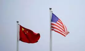 china US flags