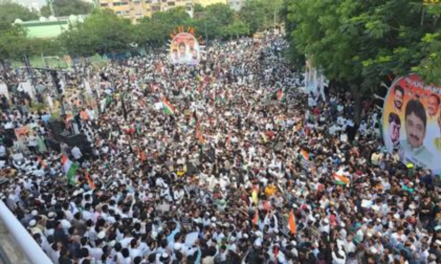 Waqf Act unconstitutional, discriminatory: huge protest in Hyderabad