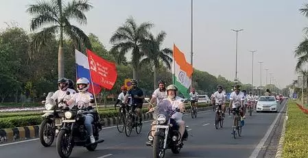 78 years of India, Russia diplomatic relations celebrated with cycle rally