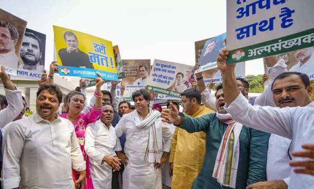 Congress stages massive protest against ED over National Herald case