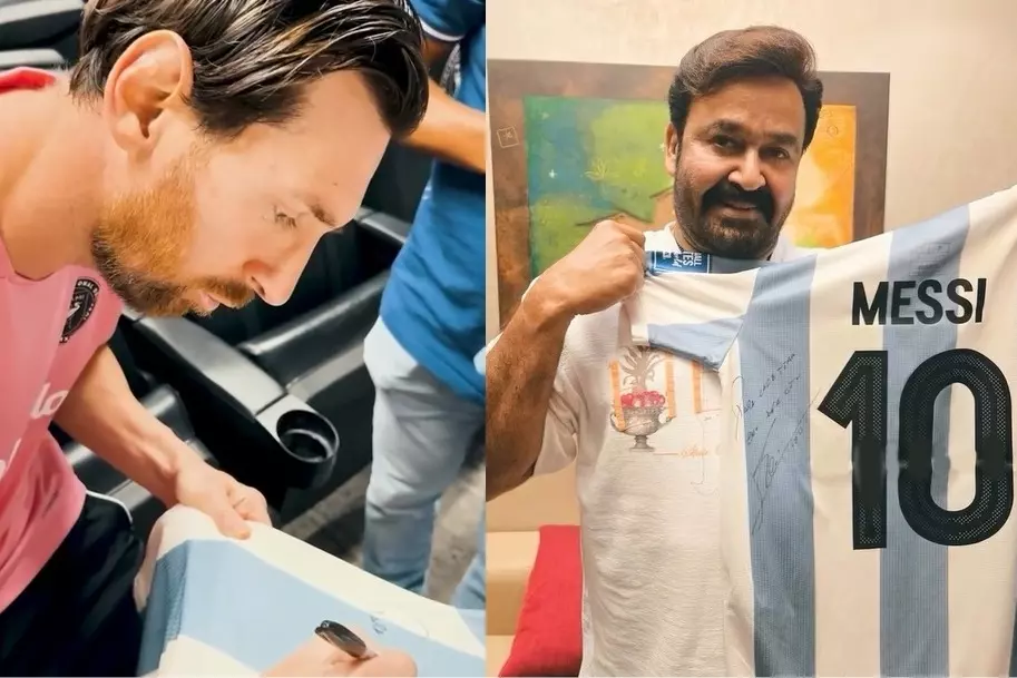 My heart skipped a beat: Mohanlal shows off Jersey signed by Messi