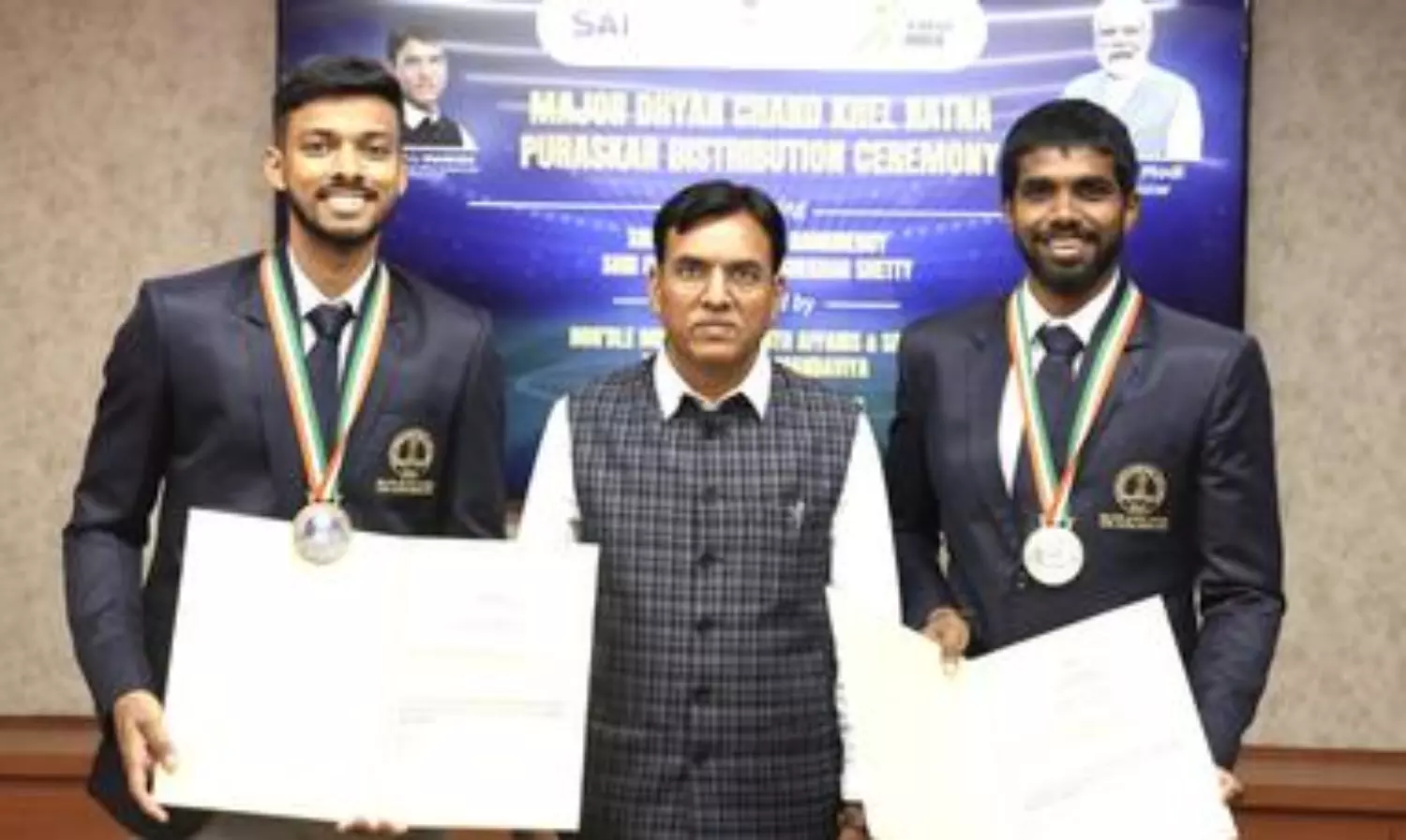 Sports Minister presents Khel Ratna to Satwik, Chirag