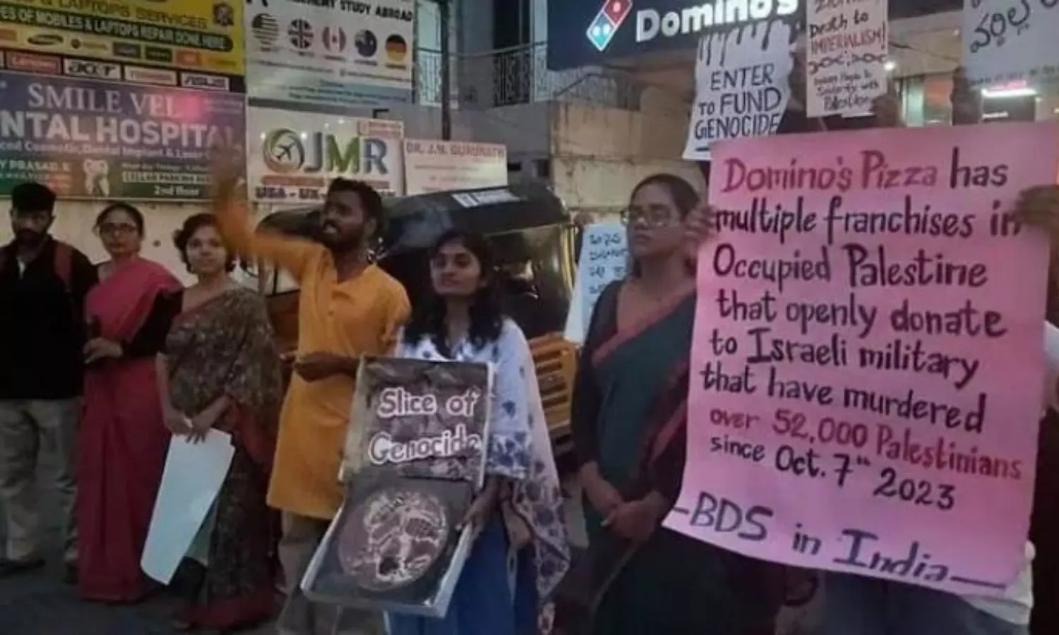 Protests held outside Domino’s outlets in solidarity with Palestine