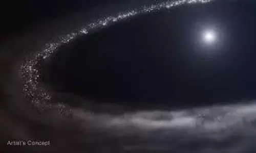 frozen water in space
