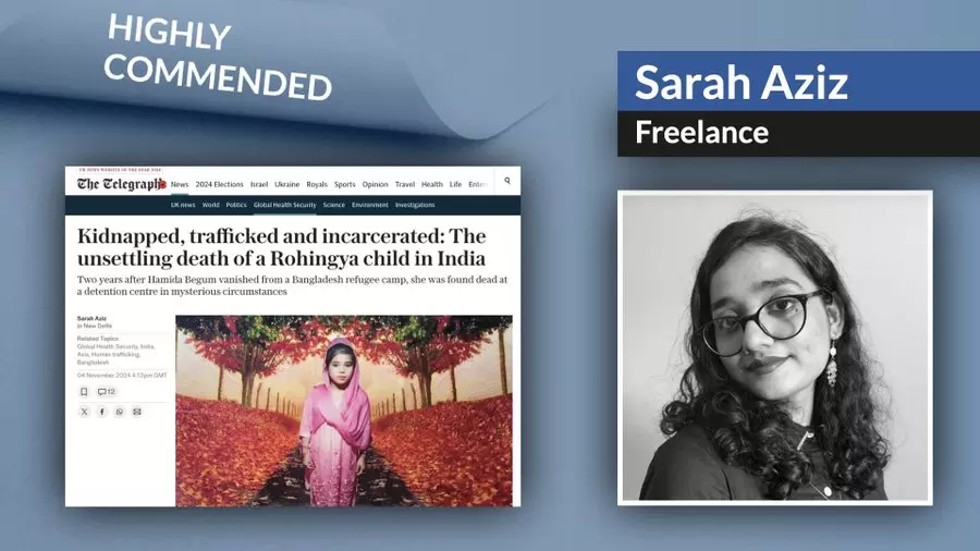 Kolkata student Sarah Aziz wins top British journalism award