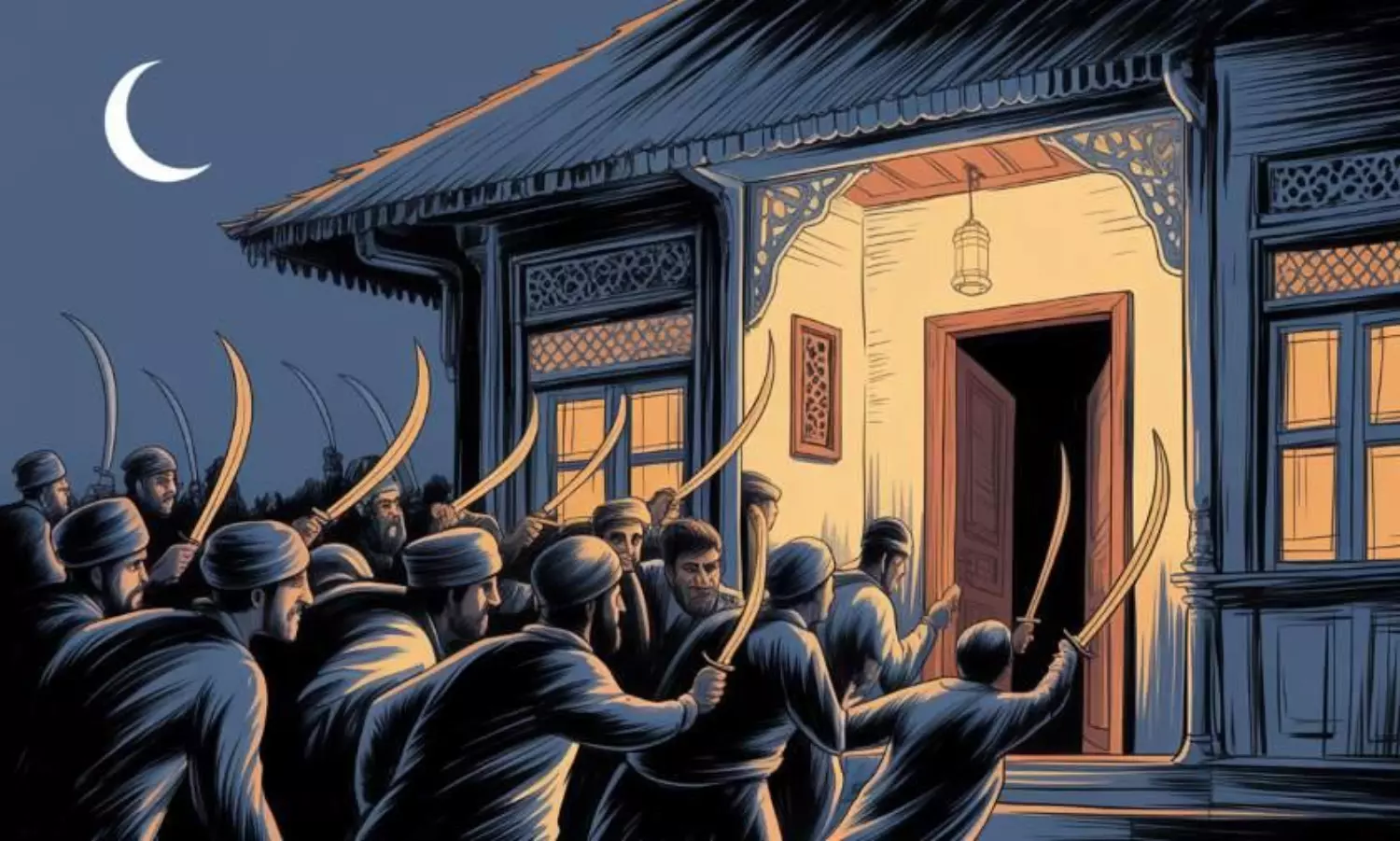 Hindutva mob with swords storms Muslim home! brutally assaults family!