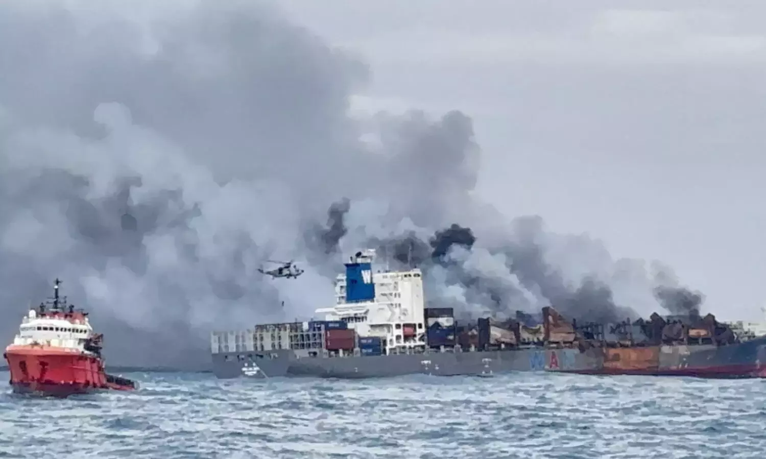 Kerala Police books owner, captain, crew of burning cargo vessel