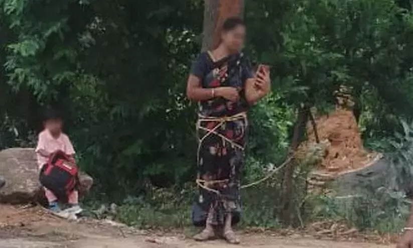 Woman tied to tree, assaulted in front of daughter in Andhra: 5 held